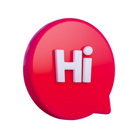 Hi Notification  3D Illustration