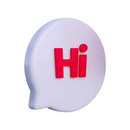 Hi Notification  3D Illustration