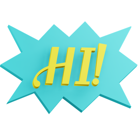 Hi Sticker  3D Icon