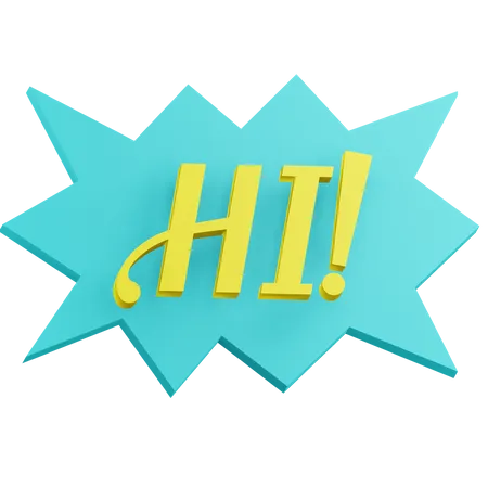 Hi Sticker  3D Icon