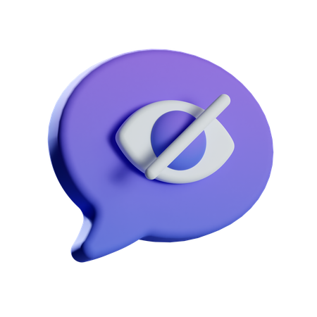 Hide Chat  3D Icon
