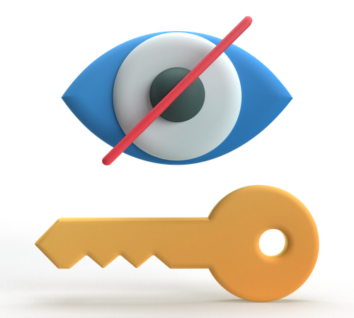 Hide Password  3D Icon