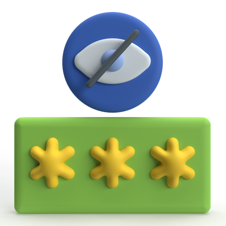 Hide Password  3D Icon