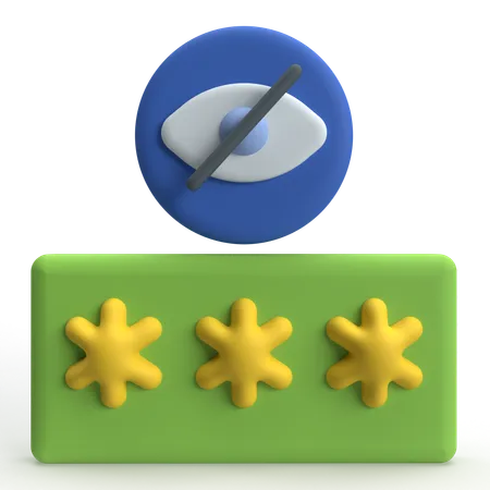 Hide Password  3D Icon