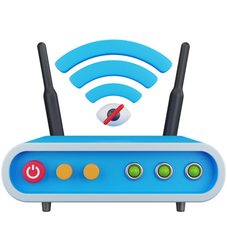 Hide Router Network  3D Icon