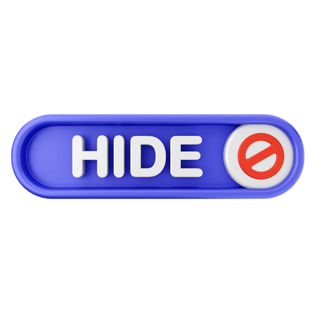 Hide Text Button  3D Icon