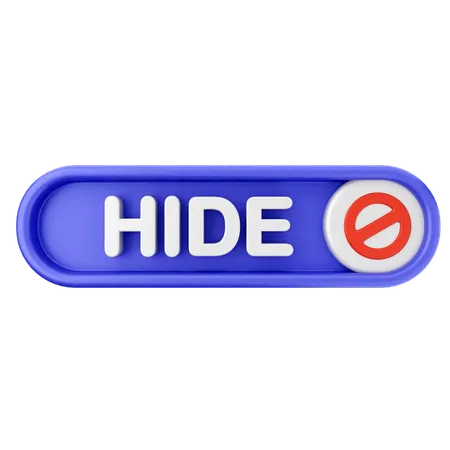 Hide Text Button  3D Icon