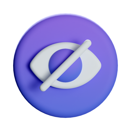 Hide Visibility Off  3D Icon