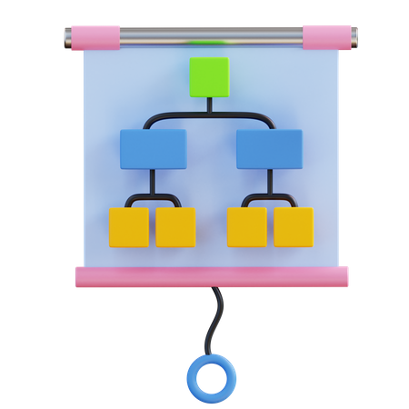Hierarchical Chart  3D Icon