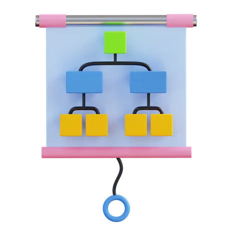 3 D Illustration Organization Chart 3D Icon