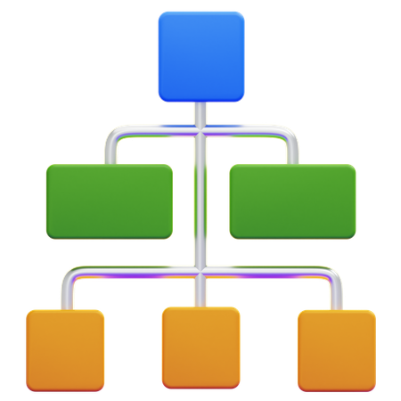 Hierarchical Structure  3D Icon