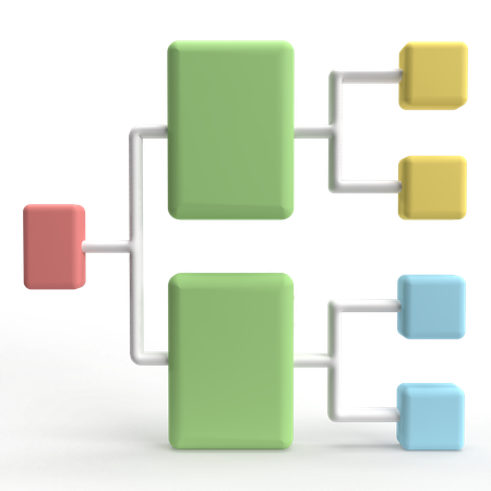 Hierarchical Structure  3D Icon