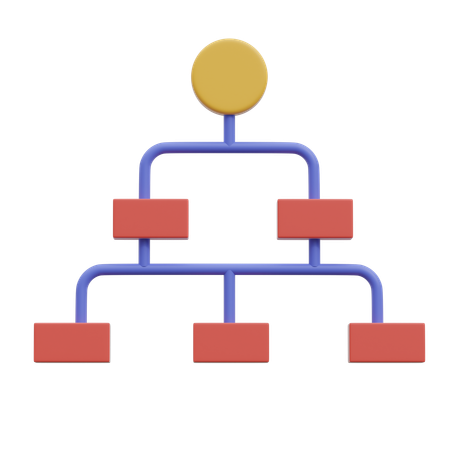 계층구조 차트  3D Icon