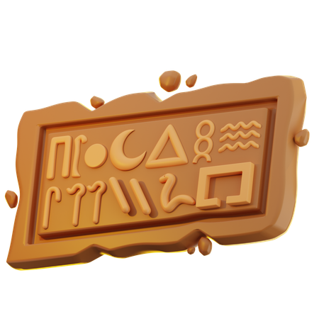 Hieroglyphic Stone Slab  3D Icon