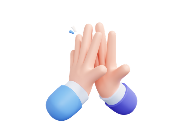 High Five-Geste mit der Hand  3D Icon