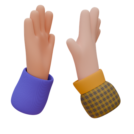 High Five Hand Gesture  3D Icon