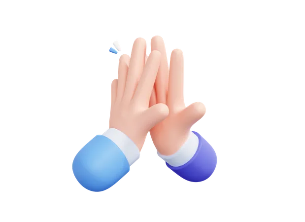 High Five Hand Gesture  3D Illustration