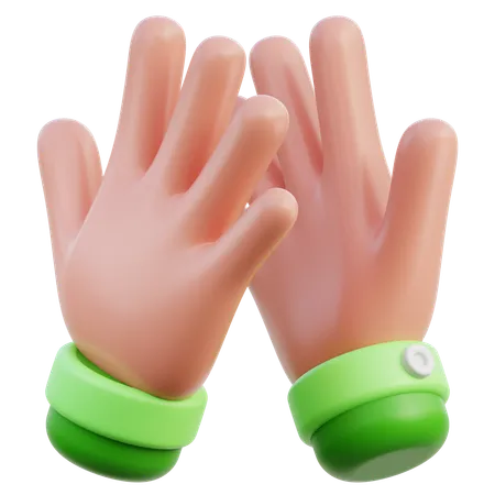 High Five-Geste mit der Hand  3D Icon