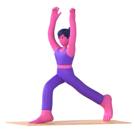 High Lunge Pose  3D Icon