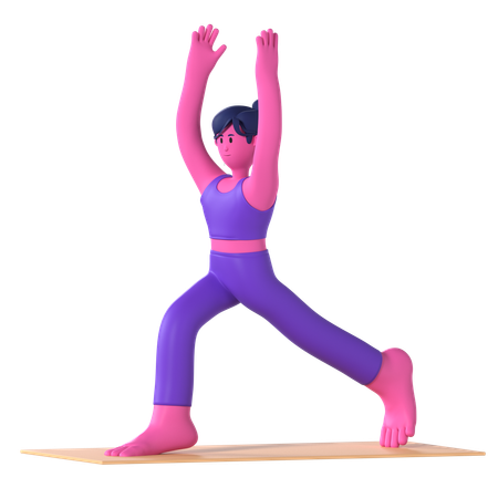 High Lunge Pose  3D Icon