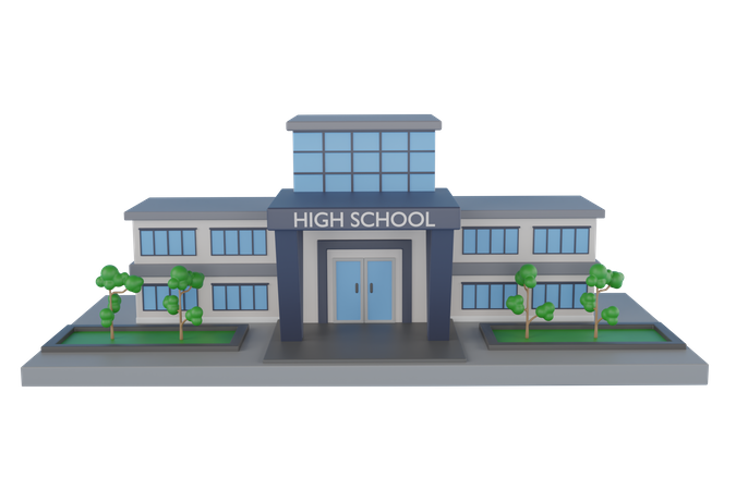 High School Building  3D Icon