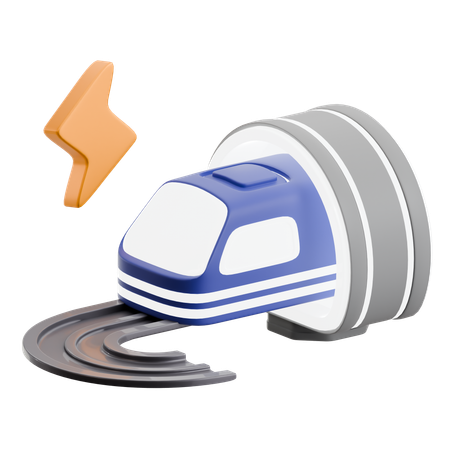 High Speed Bullet Train Tunnel  3D Icon