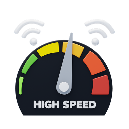 High Speed Connectivity  3D Icon