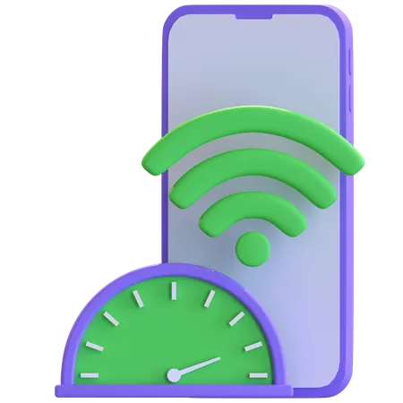Smartphone Wifi Connection Speed Icon 3 D Illustration 3D Illustration