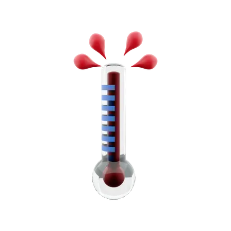 3 D Rendering High Thermometer Score Icon 3 D Render Hot Weather Icon High Thermometer Score 3D Icon