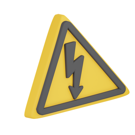 High Voltage Electricity Sign  3D Icon
