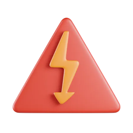 High Voltage Electricity Sign  3D Icon