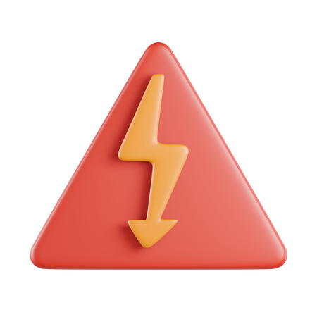 High Voltage Electricity Sign  3D Icon