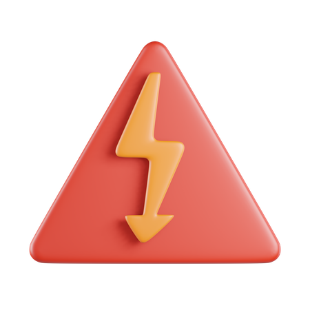 High Voltage Electricity Sign 3D Icon