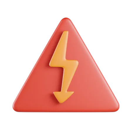 High Voltage Electricity Sign 3D Icon