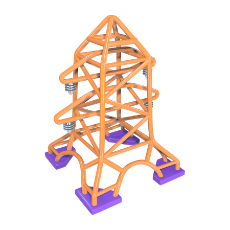 고전압 송전탑  3D Icon