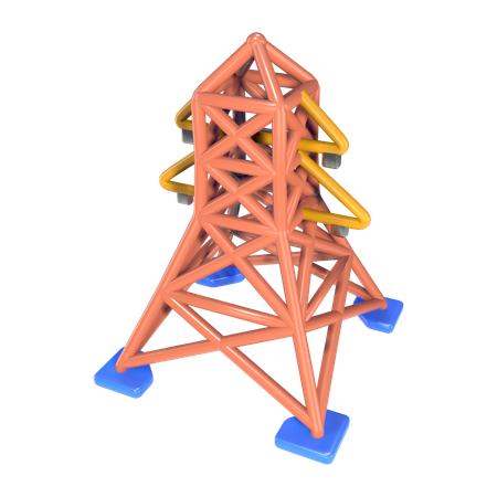 고전압 전력선 타워  3D Icon