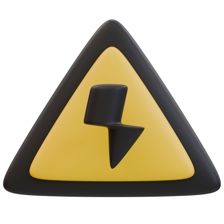 High Voltage Warning Sign  3D Icon