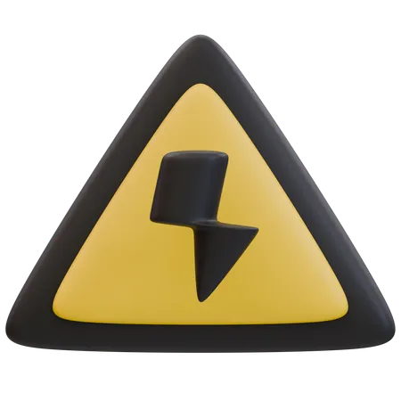 High Voltage Warning Sign  3D Icon