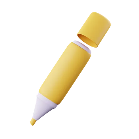3 D Marker Pen For Education School And Work Icon Isolated On Background Icon Symbol Clipping Path 3 D Render Illustration 3D Icon