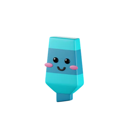 3 D Render Of Cute Highlighter Pen Icon 3D Icon