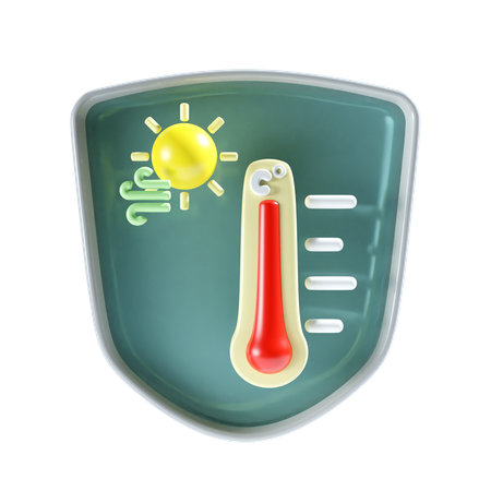 Hight Temperature with shield  3D Icon