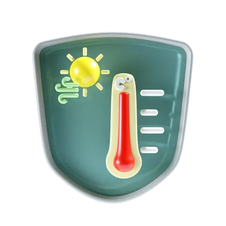 Hight Temperature with shield  3D Icon