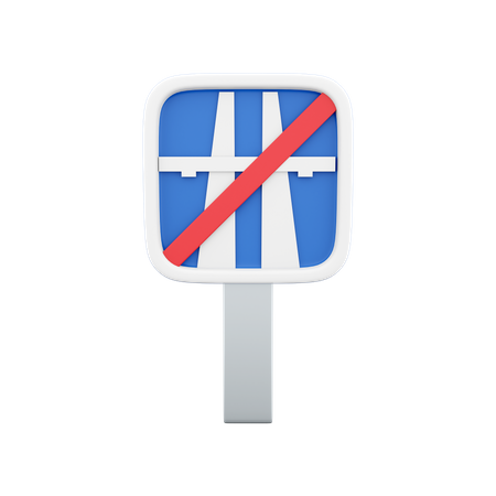Highway End Sign  3D Icon