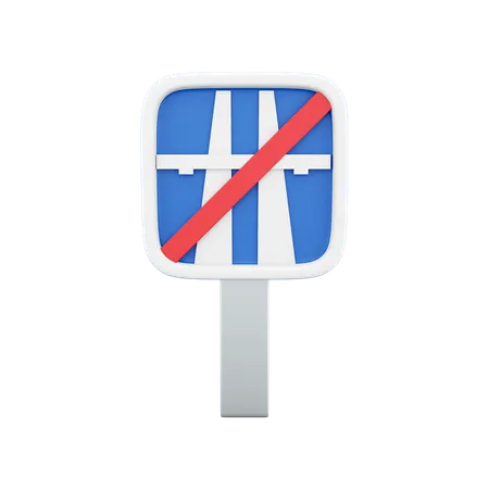 Highway End Sign  3D Icon