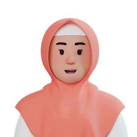 Chica hijab  3D Illustration