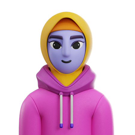 Hijab de niña con chaqueta  3D Icon