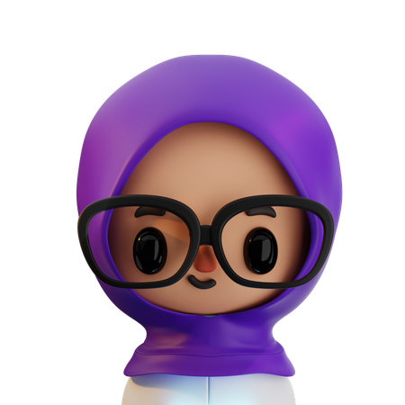 Hijab et lunettes noires  3D Icon