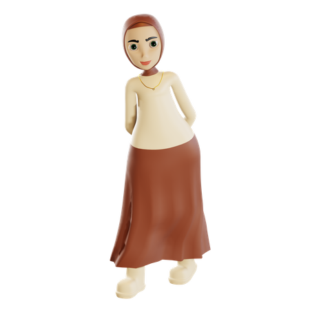 Hijab female  3D Illustration