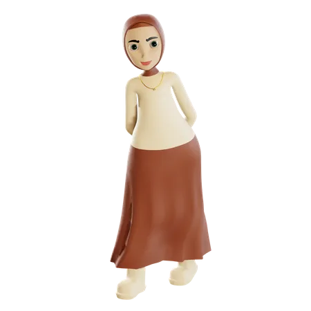 Hijab female  3D Illustration