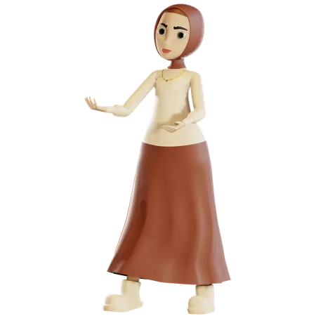 Hijab female  3D Illustration